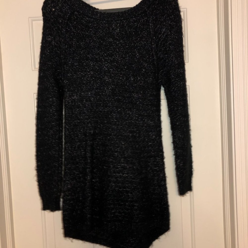 Knit dark grey long sweater